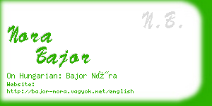 nora bajor business card